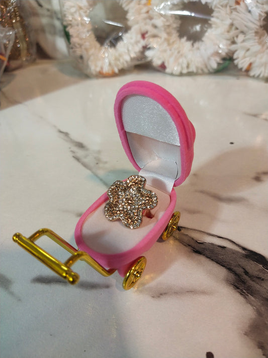 Baby Carriage Stroller Jewelry Trinket Box,Stroller Design Trinket Box Decorative Jewelry Keepsake Box Organizer Decor Jewelry Display Holder Gift Newborn Gift Set for Grils Women(Pink)