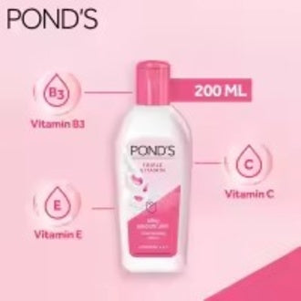 POND’S Triple Vitamin Silky Smooth Skin Moisturising Lotion – Vitamin B3, E & C – 200ml
