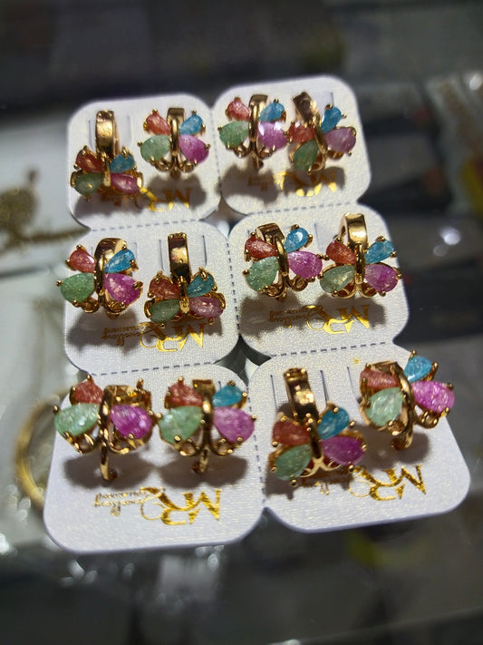Plating butterfly Hoop Earring