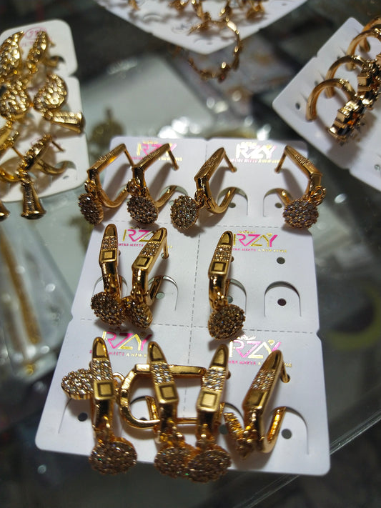 D tops Gold plated beautiful earrings For Girls and Women For all Types of Occasions, Functions and Parties (Drop Earrings)
