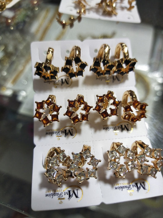 MM Fashion Star Cluster Hoop Earrings