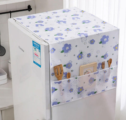 Fridge Cover - Fridge Dust Cover Refrigerator Top Cover Freezer Dustproof Cover Refrigerator Accessories Fridge Cover with Pockets Kitchen Appliance Dust Cover Dustproof Fridge Mat Refrigerator Organizer Cover Fridge Top Storage Cover Waterproof