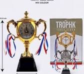 LOOM TREE® Table Clock Awards Cup Style Novelty Trophy Alarm Clock for Shelf | Home Decor | Clocks | Alarm Clocks