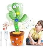 Rechargeable Toys Talking Cactus Baby Toys for Kids Dancing Cactus Toys Can Sing Wriggle & Singing Recording Repeat What You Say Funny Education Toys for Children Playing Home Decor for Kids