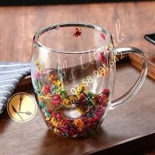 Dried Flower Filling Double Wall Glass