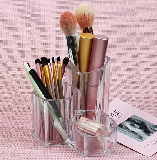 3 in 1 Unbreakable Acrylic Make Up Brush or Lipstick Holder